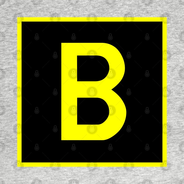 B - Bravo - FAA taxiway sign, phonetic alphabet by Vidision Avgeek